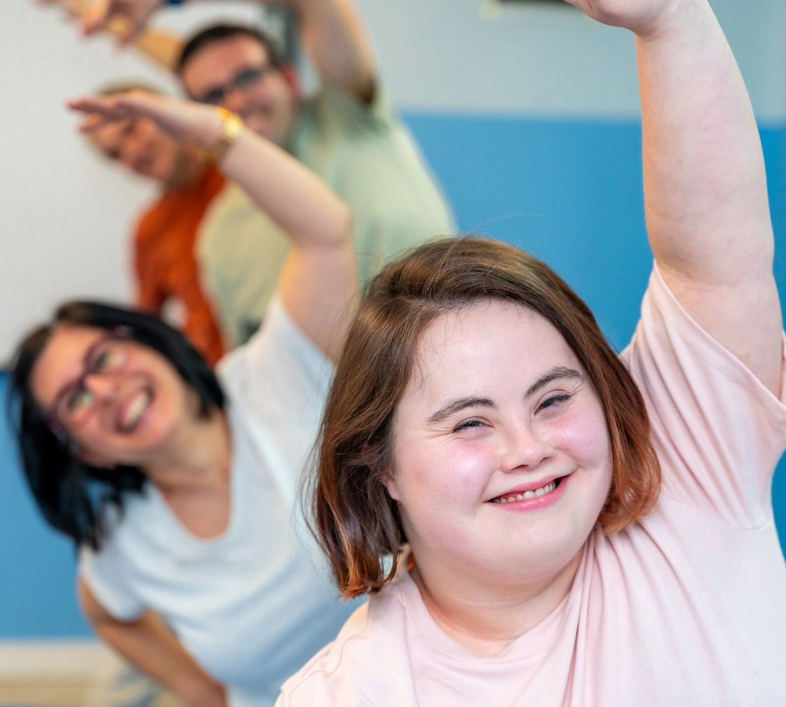 Friends in yoga class